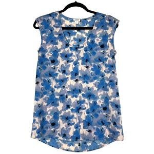 J. Crew Blue Floral Top Size 0